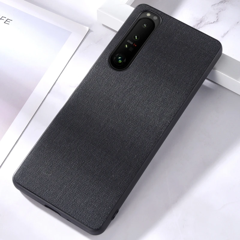 Cloth Fabric Pattern Case Coque For Sony Xperia 1 10 5 VI V IV III II Oleophobic Wool Plain Silicone Case Phone Back Cover Funda