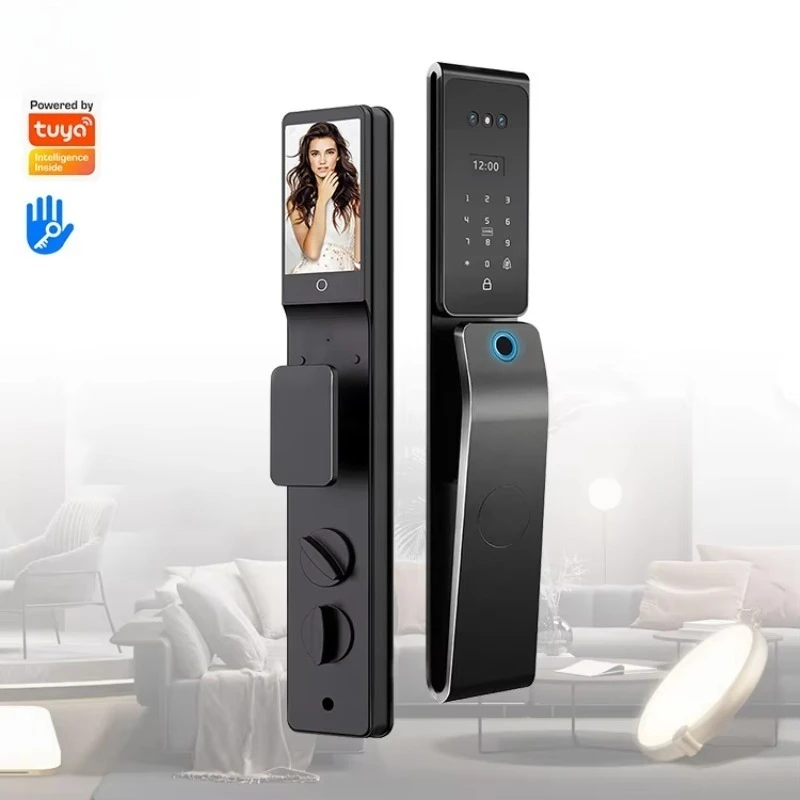 Digital Password Smart Electronic Fingerprint Card Key 3D Face Recognition Security Intelligent Door Lock for Houses Building