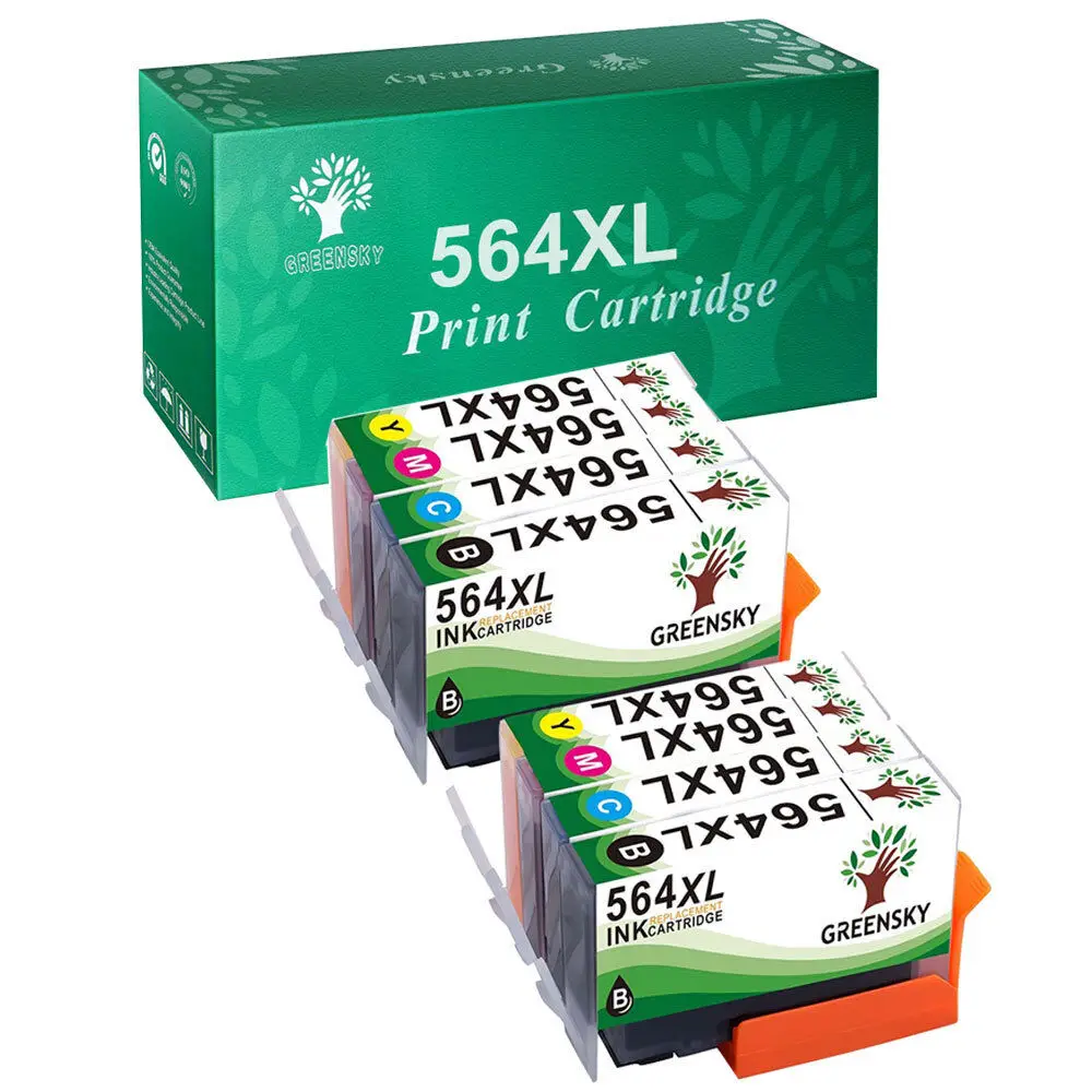 8PK 564XL Ink Cartridge With Chip For HP 564 Photosmart 7515 7525 6510 5510 C410