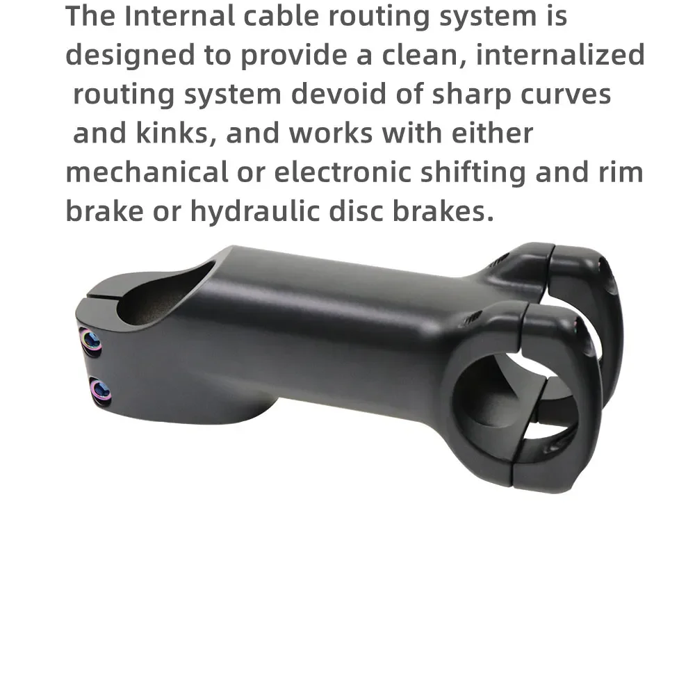 Kocevlo Bicycle Stem 28.6-31.8mm Aluminum Internal Cable Routing Stem with Spacer Road Handlebar Stem Bike Parts