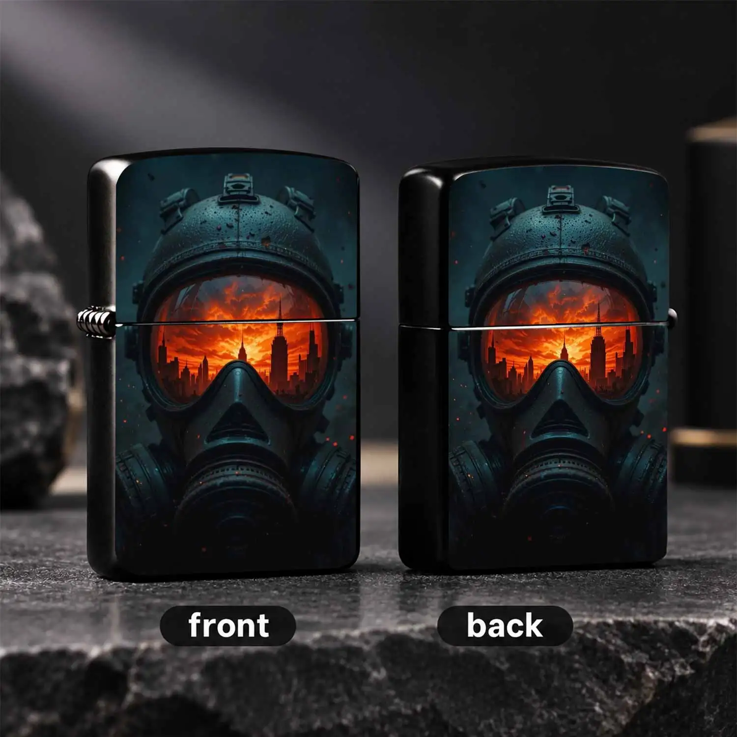 Cyber Apocalyptic City Sunset Themed Portable Lighter, Trendy Atmospheric Daily Carry Item, Ideal For Gifting, Display, Outdoor Emergency, Multi-Scene Compatible Exquisite Practical Accessory With Distinct Artistic Flair A Humorous And Inte