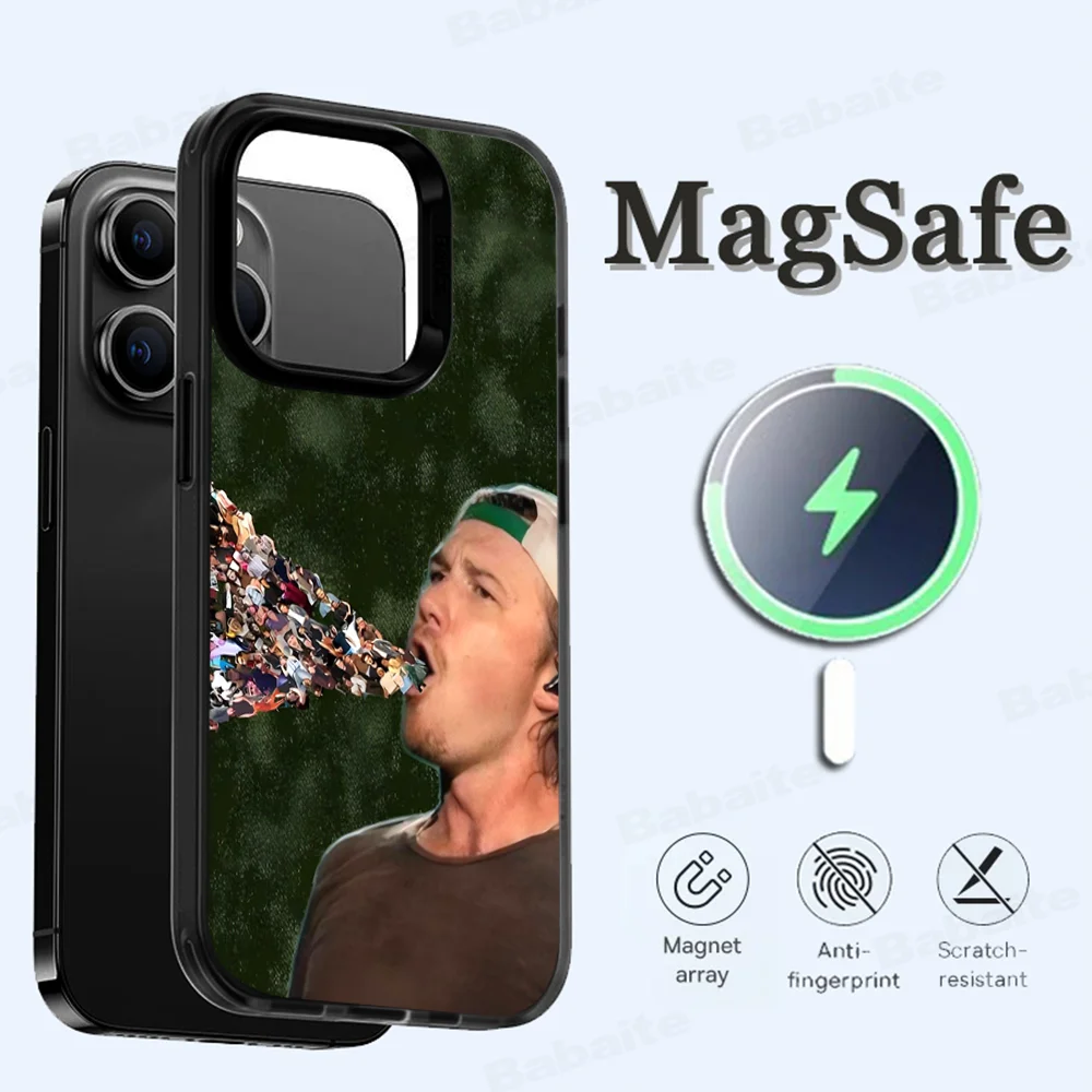 M-Morgan Wallen Phone Case Magesafe Magnetic Wireless Charge Case For iPhone 16 11 12 13 14 15 Pro Max Plus Mini