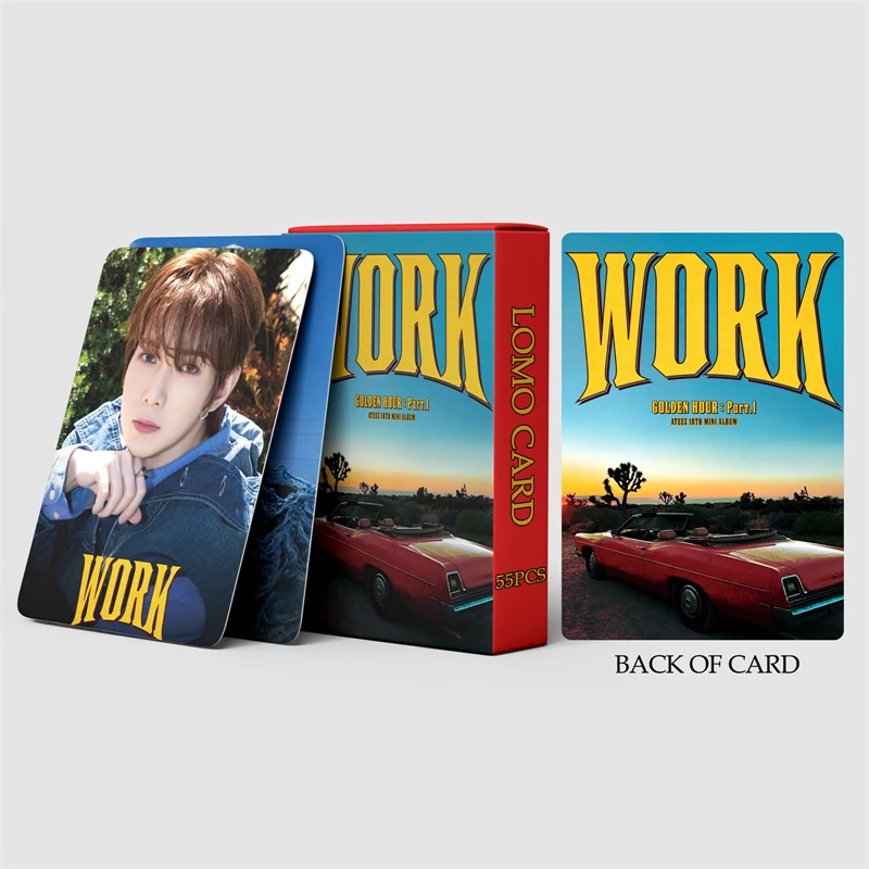 KPOP 55pcs/set ATEEZ Album GOLDEN HOUR : Part.1 Work LOMO Card Hongjoong Seonghwa Girl Collectible Card Gift K-POP Postcard