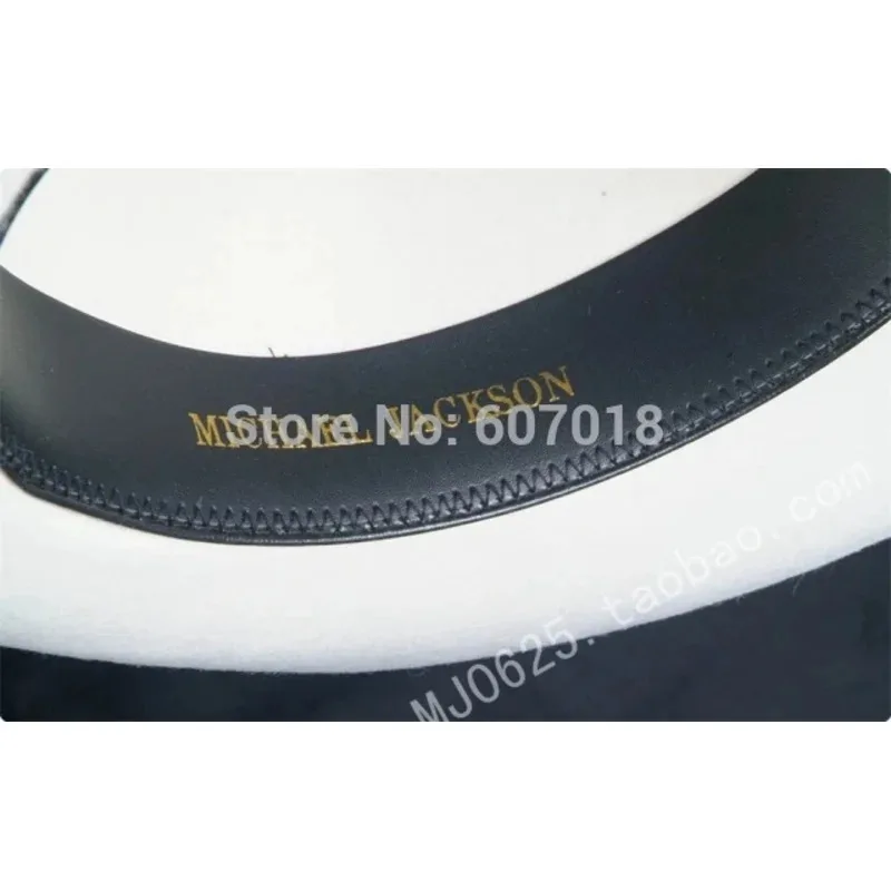

WOW 2pcs MICHAEL JACKSON White&Black Hats Fedora Smooth Criminal&Billie Jean Classic Fedora with name