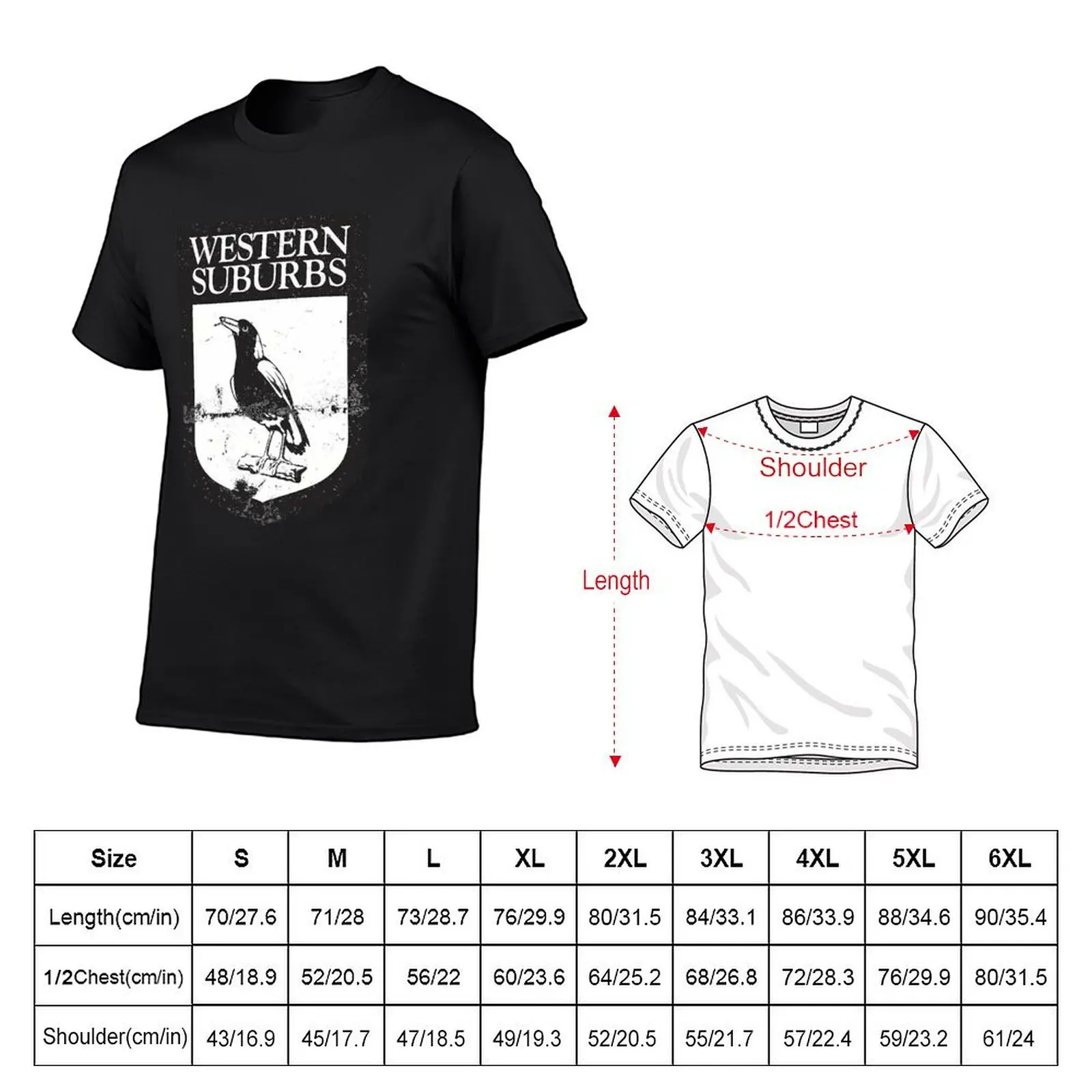 Western Suburbs Magpies T-Shirt anime tshirt designer shirts animal prinfor boys oversizeds tee shirts for men