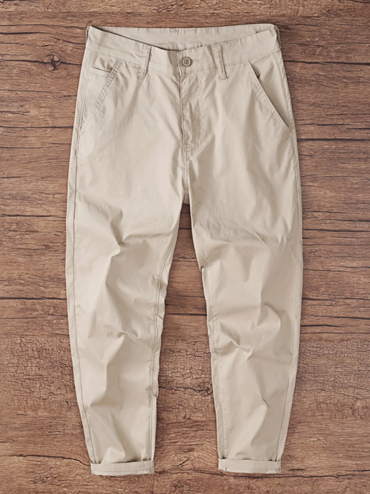 

Летние мужские повседневные хлопковые брюки 2024 года, зауженные прямые, укороченные, тонкие, однотонные, дышащие, модные, городские, стильные