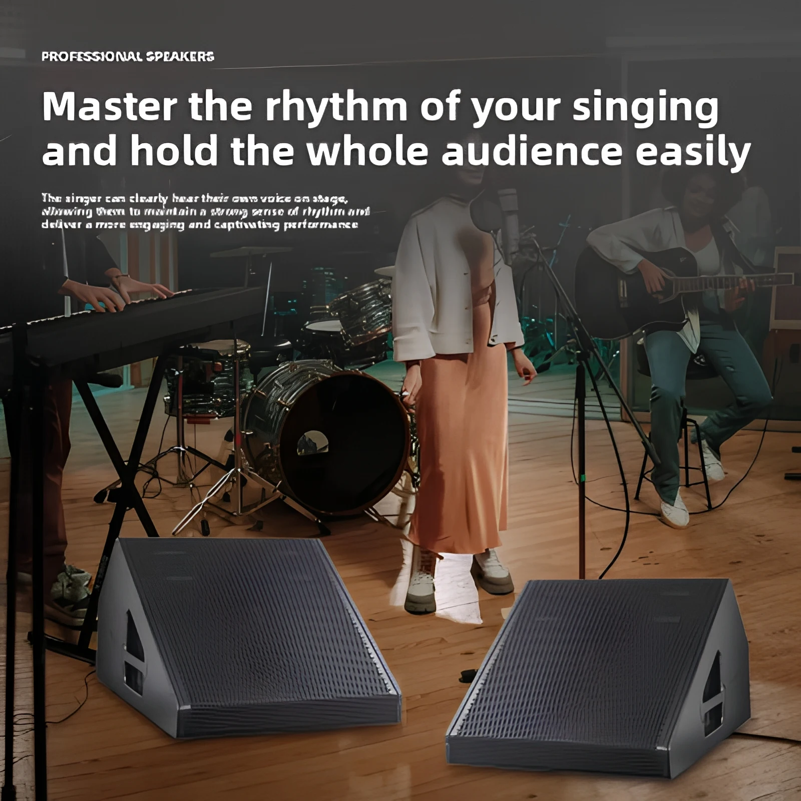 LiDoTi MF210 Active Monitor Speaker Wood Shell XLR Balanced Input Professional Monitoring Stage Performance Portable High-Power