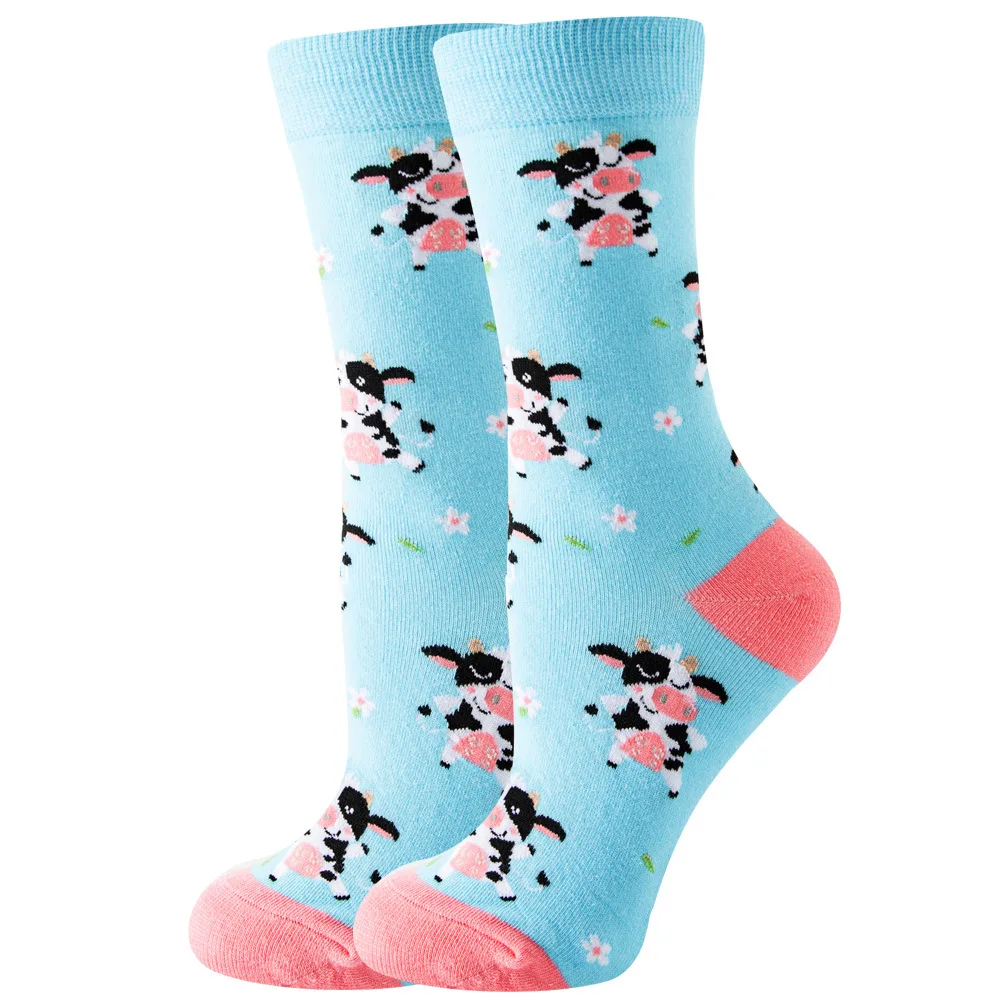 Women\'s Socks Spring New Creative Cartoon Animal Hedgehog Rabbit Cow Bee Tide Sock Cute Harajuku Fashion Fun Jacquard Stocking