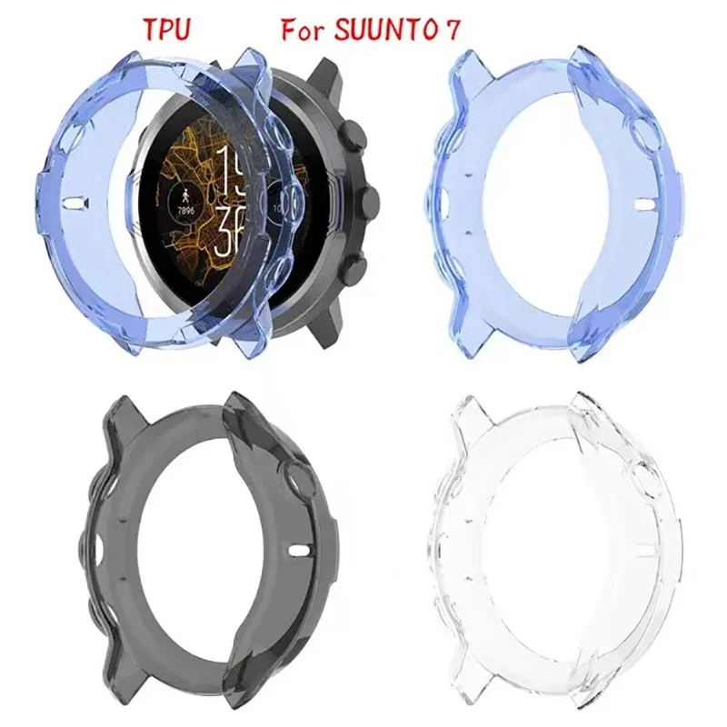 ตัวป้องกันเคสใสสำหรับ Suunto 7 TPU Watch เคสฝาครอบสร้อยข้อมือสมาร์ทกรอบกรอบกันกระแทกอุปกรณ์เสริม