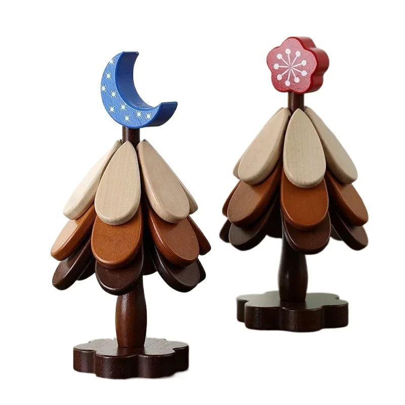 

Christmas Insulated Table Mat Kitchen Christmas Tree Casserole Anti-scalding Ornament Storage Solid Wood Artifact