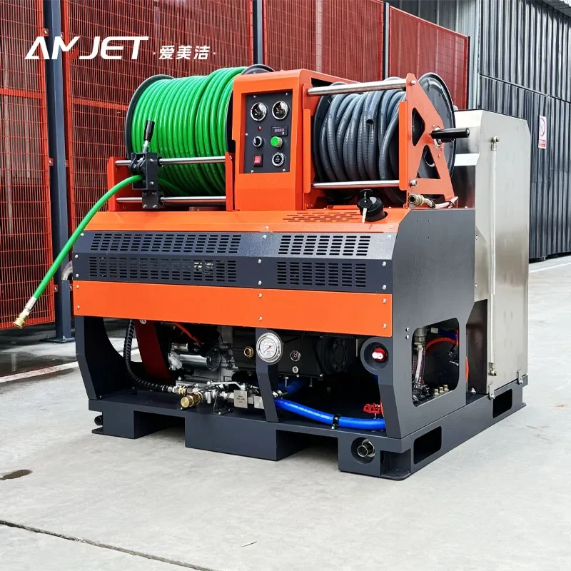 Warrior series Ari 2700psi  16gpm 37HP Germany  pump RS full intelligent systern  hydro jetting machine Sewage cleaning machine