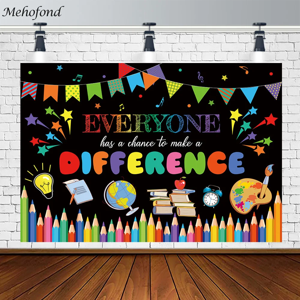 Mehofond Photography Background Back To School Class Decor Blackboard First Day of Preschool Thank You Teach Banner Photo Props