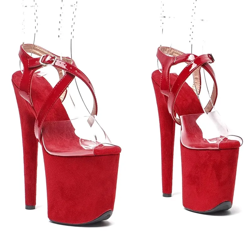 

Women New 20CM/8inches PU Upper Sexy Exotic High Heel Platform Party Sandals Pole Dance Shoes Model Shows Sandals 226