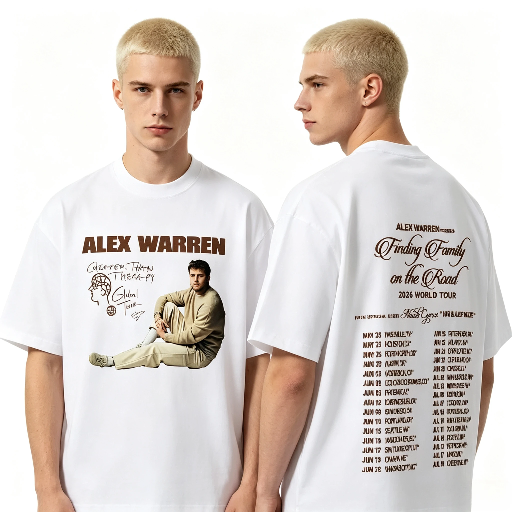 Summer Hot Sale Alex Warren 2026 Tour Graphic Merch T Shirt Men Women Fashion Vintage T-shirt Breathable and Comfortable Clothes
