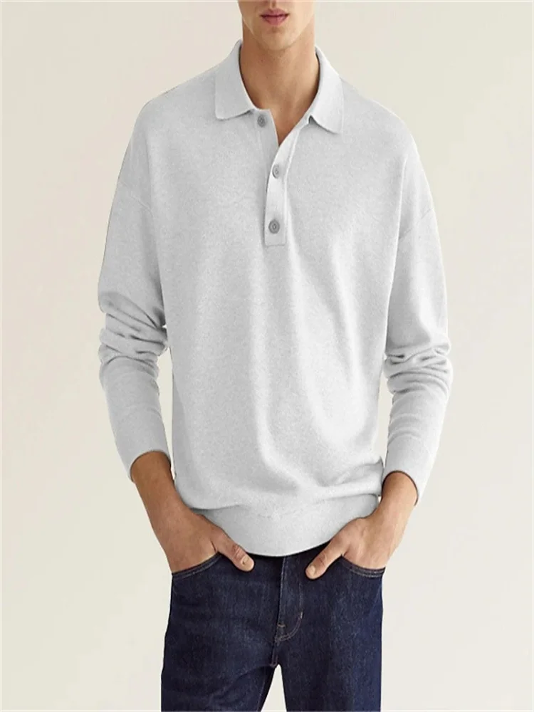 

The men's high-end soft long-sleeved polo shirt with a classic collar design is suitable for both work and casual occasions.