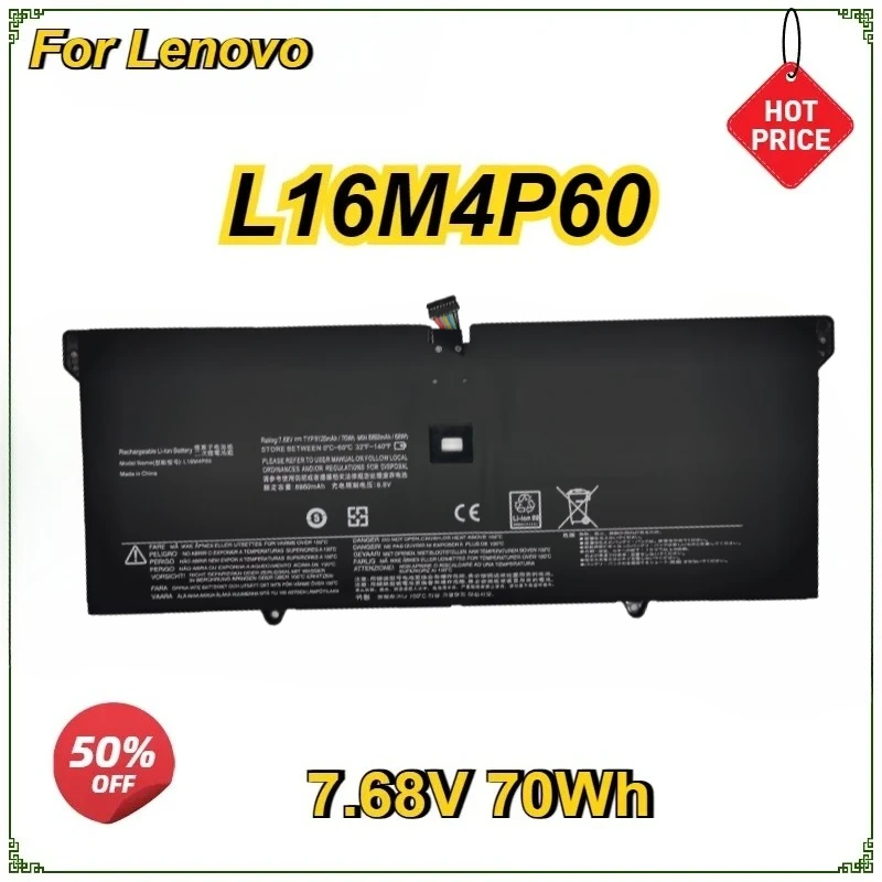 

Новый аккумулятор L16M4P60 для ноутбука Lenovo YOGA 920 6 Pro-13IKB 920-13IKB 80Y7002XGE L16C4P61 5B10N01565 70 Втч 7,68 В