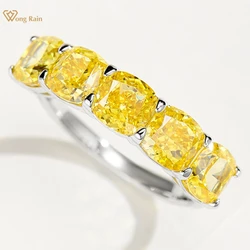 Wong Rain Classic 100% 925 Sterling Silver Crushed Ice Cut Citrine Gemstone Ring for Women Wedding Band Fine Jewelry Wholesale