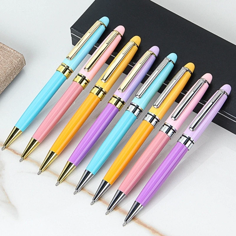 8Pcs Twist Action Metal Ballpoint Pen with Metal Pen Clip 1.0MM Tip Write Smoohtly Office Signing Pen Guest Sign In Pen