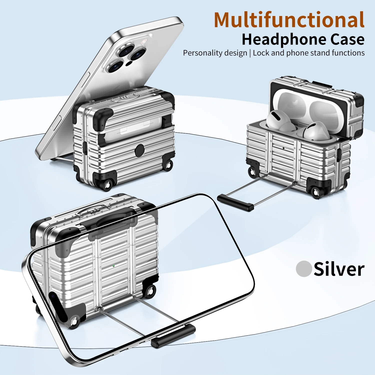 

Fashion Individual Suitcase for Airpods 4 Pro3 Trendy Luggage Protective Case for Airpods pro Drop-proof Headphone Case