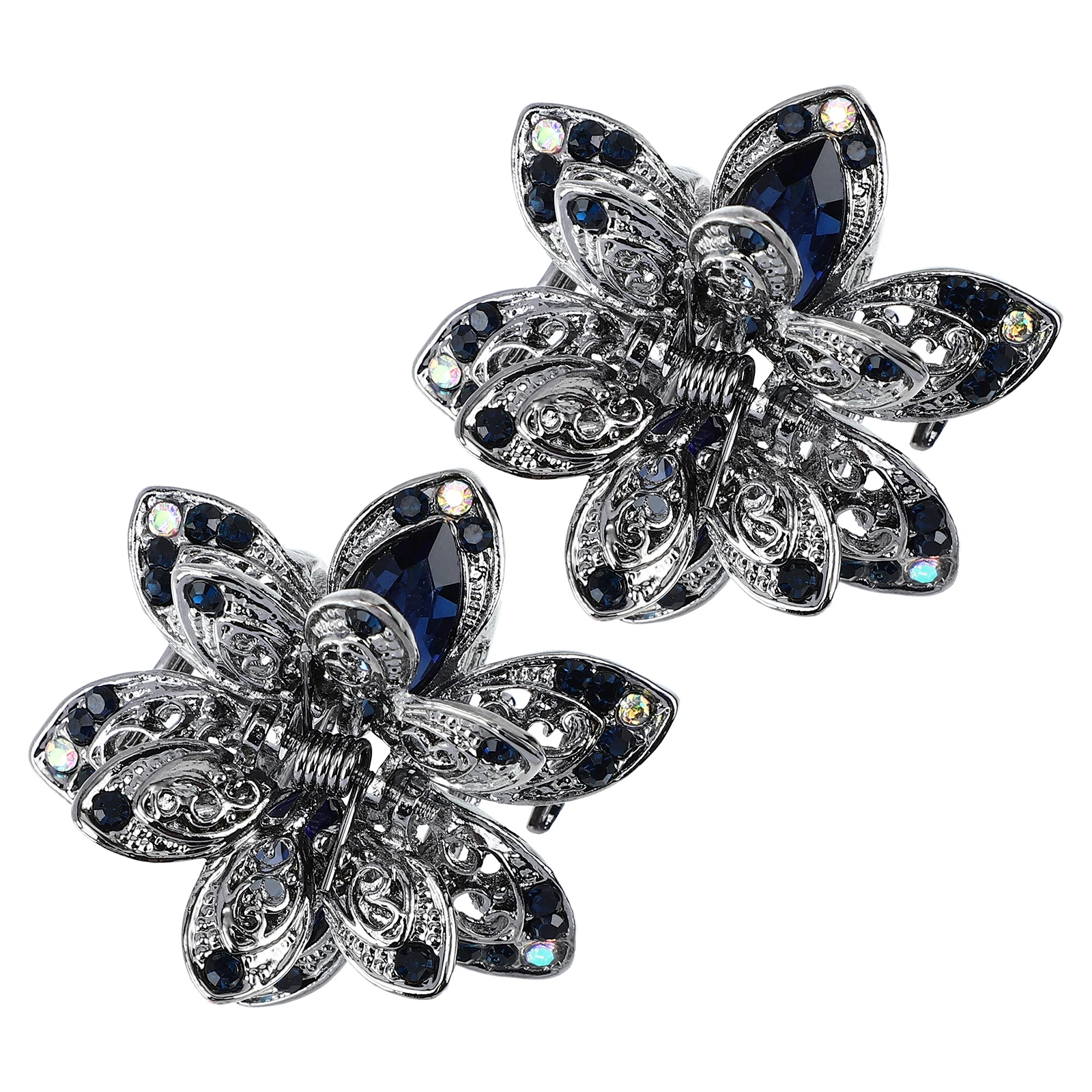 

2 Pcs Crystal Clips Lightweight Portable Metal Alloys Bridal Accessories Jaw Clips for Styling Non Slip Easy Use Hair Claws with