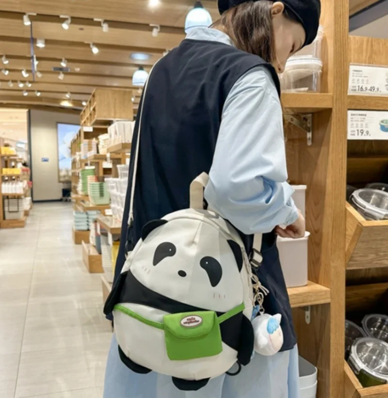 Zaino Panda ricamato carino personalizzato nome ricamato zaino per bambini zaino per studenti borsa per l'asilo per bambini