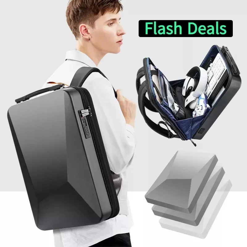 Anti-Roubo Mochila Laptop impermeável, Saco de Faculdade Masculina, Carregamento USB, Travel Game Bag, 17,3\