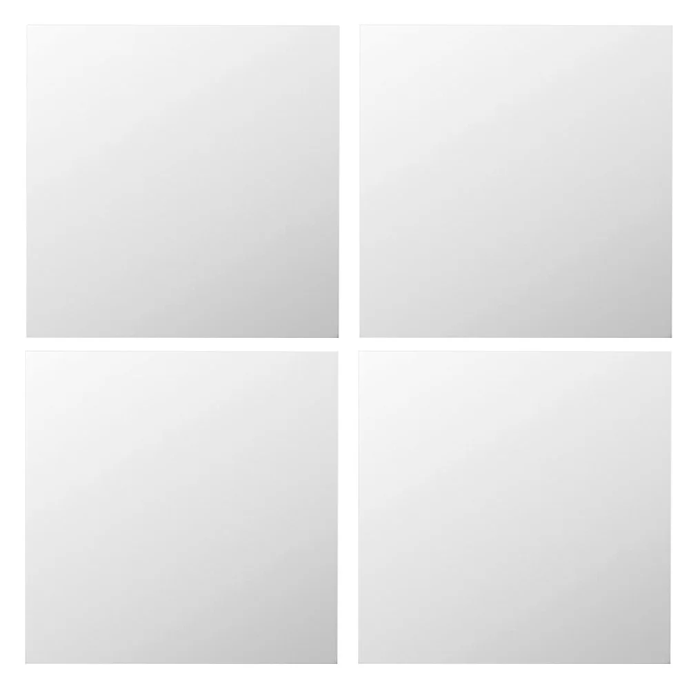 

4Pcs Acrylic Mirror Tiles Wall Self Adhesive Full Length Shatterproof Mirrors Bathroom Bedroom Home Gym Full Body Mirror