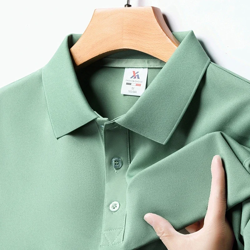 

Men's Fashion Solid Short Sleeved Polo Shirt Summer Breathable Comfortable Top