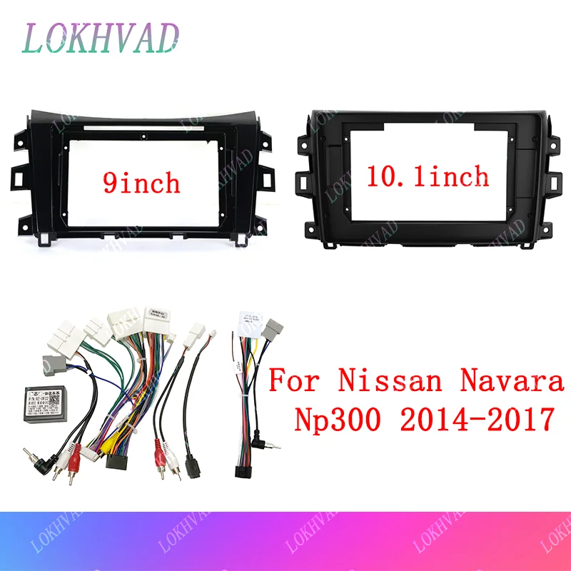 Marco de Radio de coche de 9 "y 10", Kit de tablero, molduras de tablero, marco estéreo para Nissan Navara NP300 Renault Alaskan 2014-2017