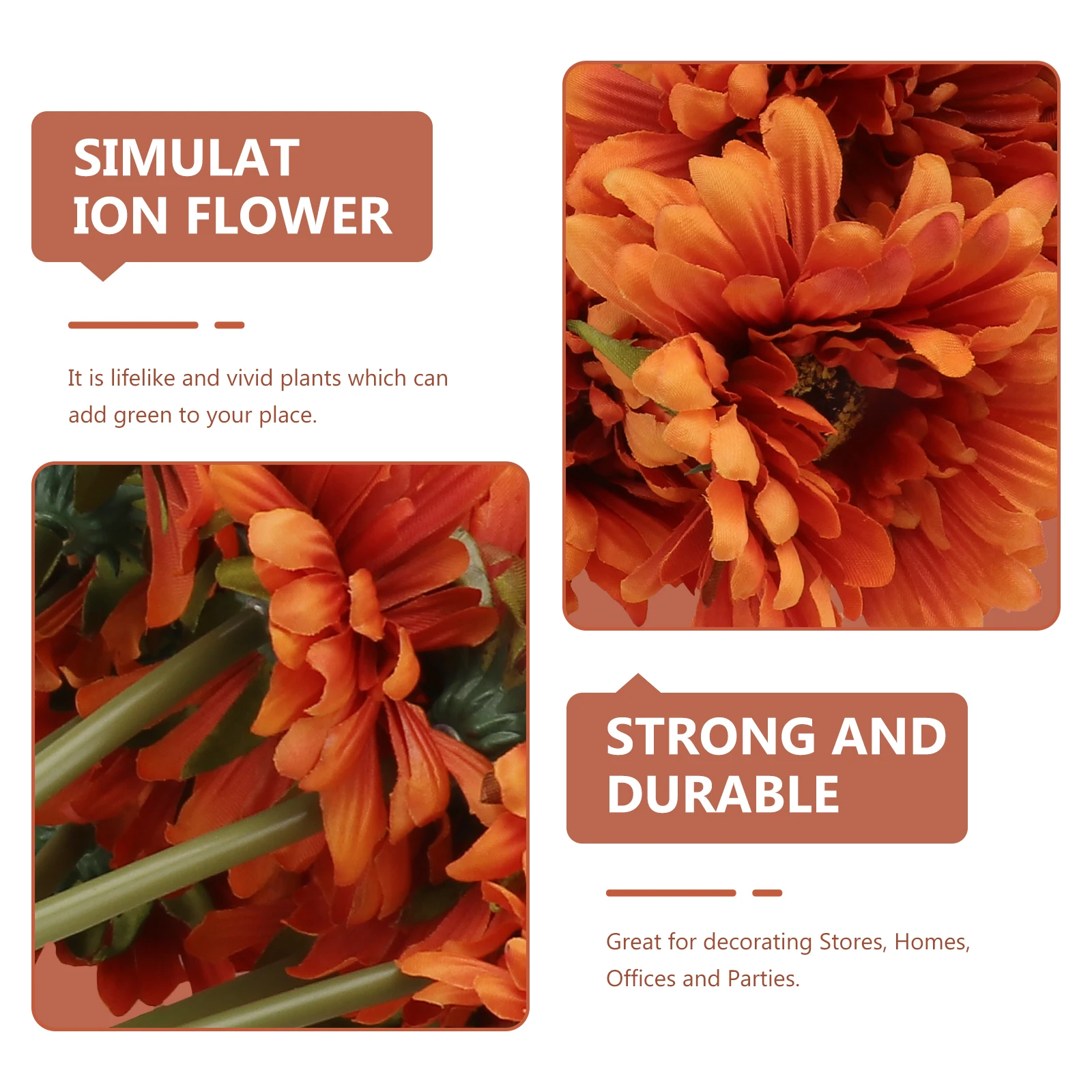 

10Pcs Faux Flowers Artificial Bouquet Fake Chrysanthemum Simulation for Home Office Party Decoration Faux Flowers