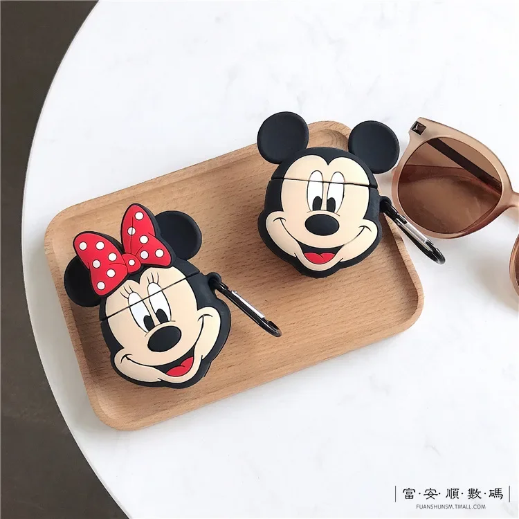 Funda protectora para auriculares AirPod de dibujos animados de Mickey mous, soporte para auriculares Bluetooth inalámbrico de apple, bolsa de