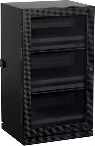 3-Layer Watch Box &amp; 4-Layer Glasses Rack, Rotating Jewelry Organizer with Glass Window in Brown