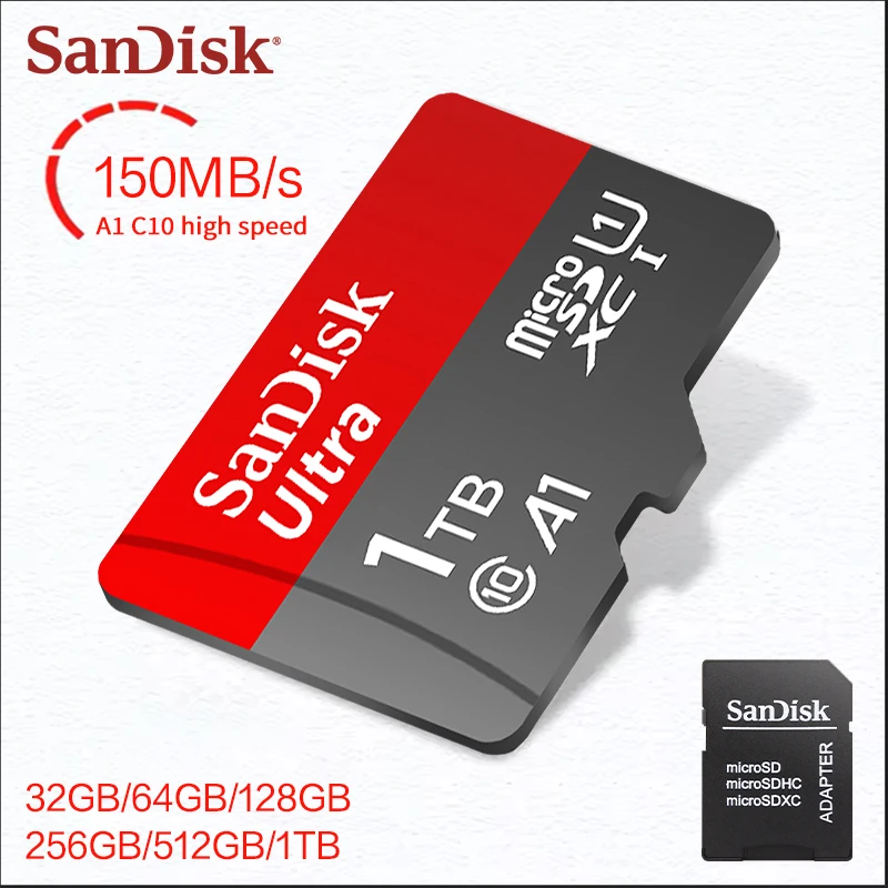 بطاقة ذاكرة سانديسك للهاتف ، ألترا A1 ، C10 ، بطاقة ذاكرة ، ميكروسدك ، ميكروسدكس ، بطاقة تخزين ، بطاقة TF ، 32 جيجابايت ، 64 جيجابايت ، GB ، GB ، GB ، أصلية #4