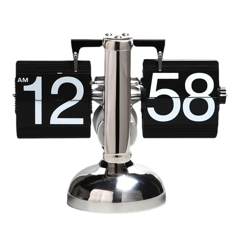 

Automatic page turning clock Cross-border beech walnut home living room Mechanical page turning clock