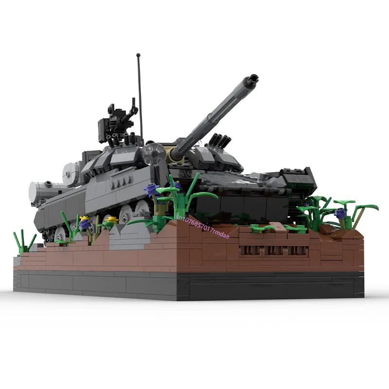 982 Uds WW2 militar MOC 1:35 escala T-80U MBT modelo de tanque de batalla principal ideas creativas juguete para regalo para niños de alta tecnología bloques de coches blindados