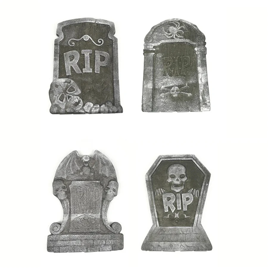 4 stücke Halloween Schaum RIP Friedhof Grabstein Dekor Skelett Grab Spukhaus Party Streich Prop Hof Outdoor Home Dekorationen