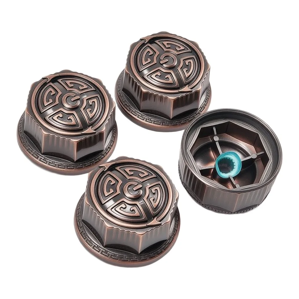 4-Pack For Retro Rotary Knob For Electric Stove, D-Shaped Aluminum Alloy Switch Knob 3.5cm For Wall Breaking Machine And