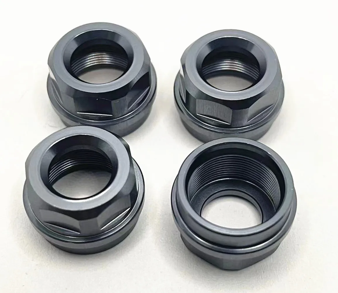 GVM Shock Absorber Bottom Cover Alloy 7075  Spring Loaded Locknut For Tekno RC MT410 EB48.3 Titanium Blue