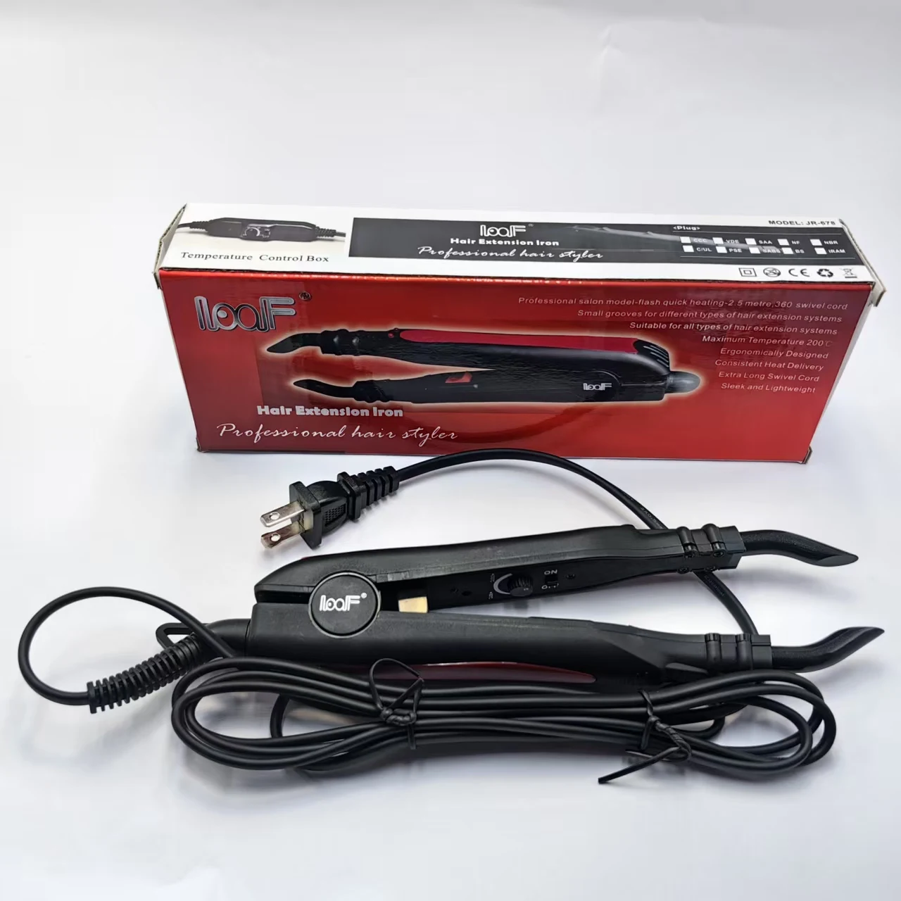 

Loof Black Heat Hair Connector Temperature Adjustable Heat Iron Hair Extension Tools Kit