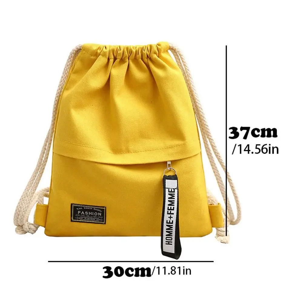 A4 Document Bag Student Tutorial Bags Lightweight Canvas Drawstring Bag Portable Sports Bag Outdoor Backpack
