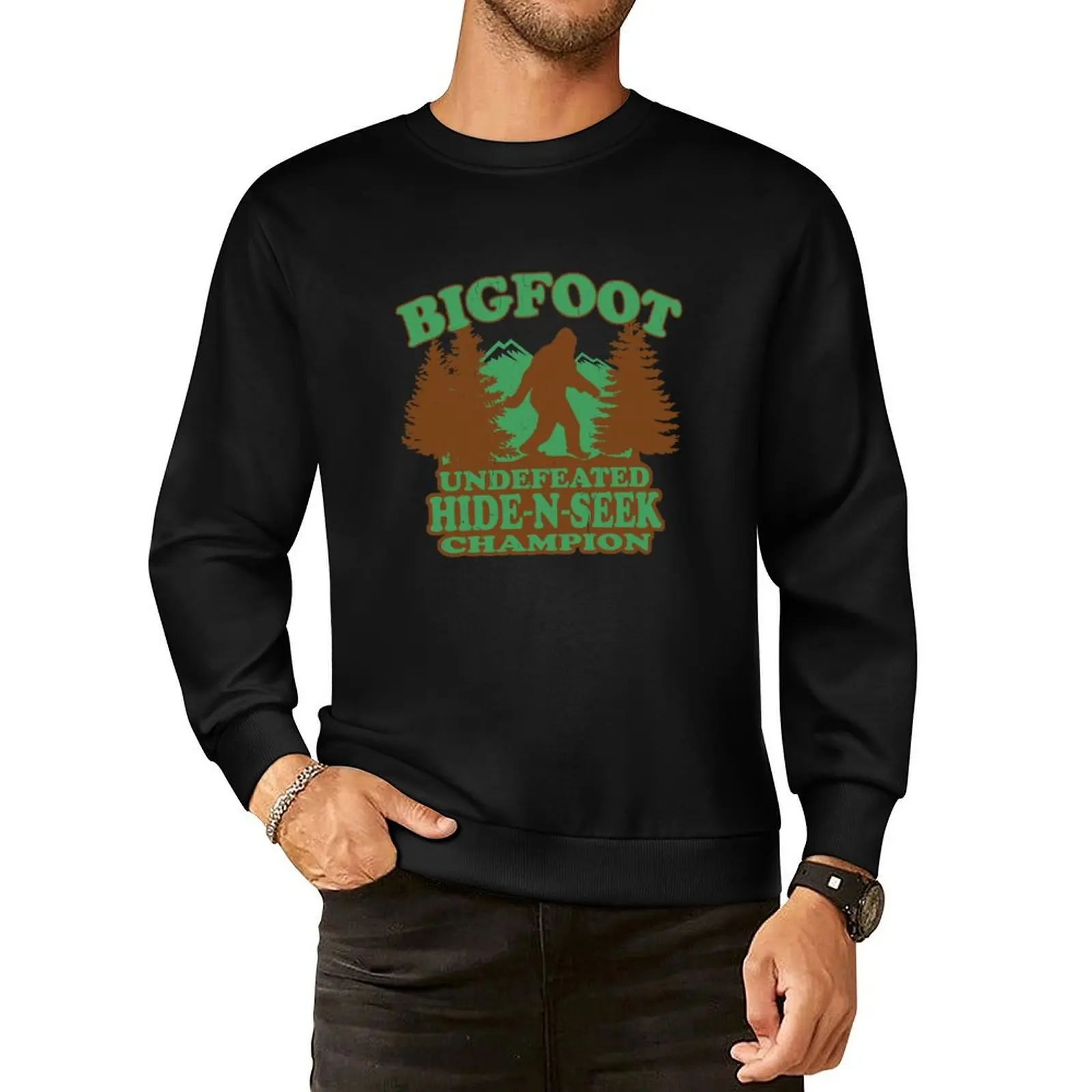 

Bigfoot Hide N Seek Champion (vintage distressed) Pullover Hoodie tracksuit men blouse graphic sweatshirts