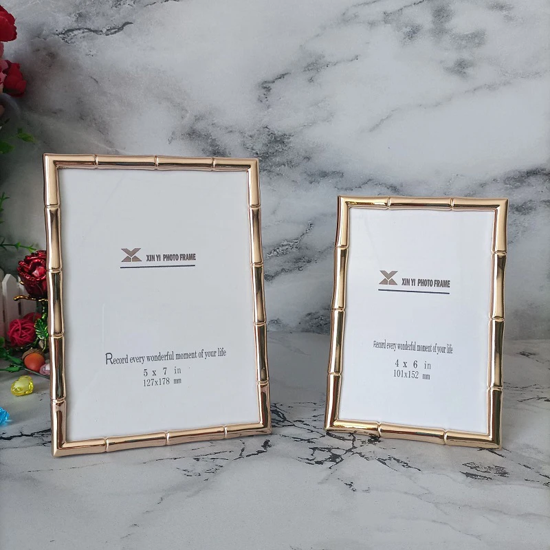 Modern Minimalist Light Gold Metal Picture Frame Stylish Decorative Tabletop Display Frame for Photos and Artwork Home Decor