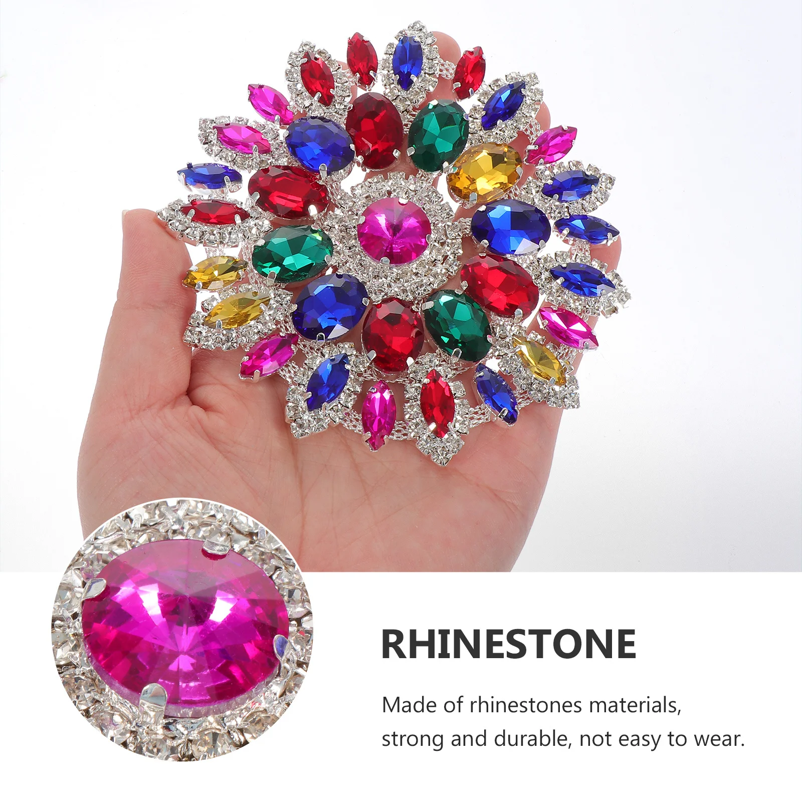 

Rhinestone Round Flower Applique Diy Clothing Accessories Dress Decor Craft Embellishment For Bag Suitcase Home Textiles Sewing