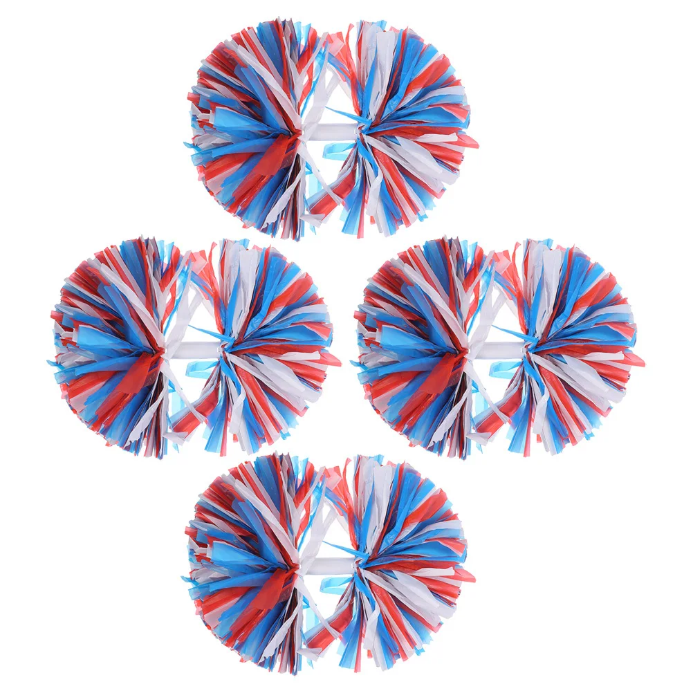 

4Pcs Reusable Cheerleader Pom Poms Eyecatching Colors Doubleheaded Cheer Ball Sports Event Accessories Pom Poms Cheerleading