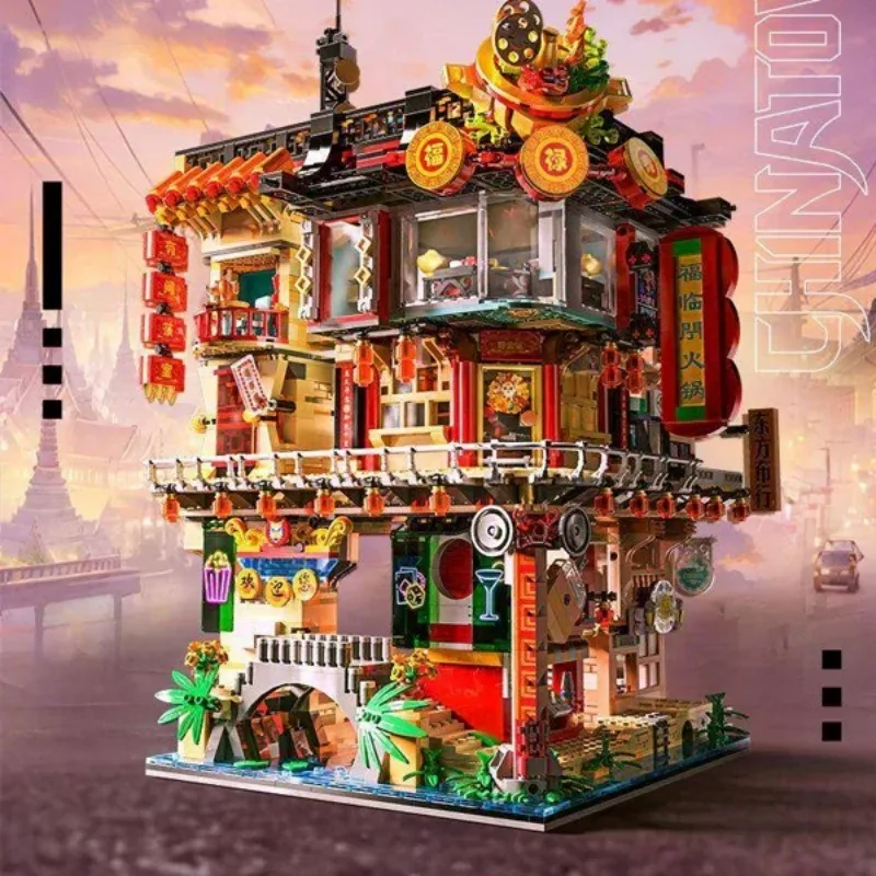 

Mini Blocks 4653PCS Chinatown Bangkok Model Building Blocks Bricks Creative Expert City Street View Figure Puzzle DIY Toy Gift