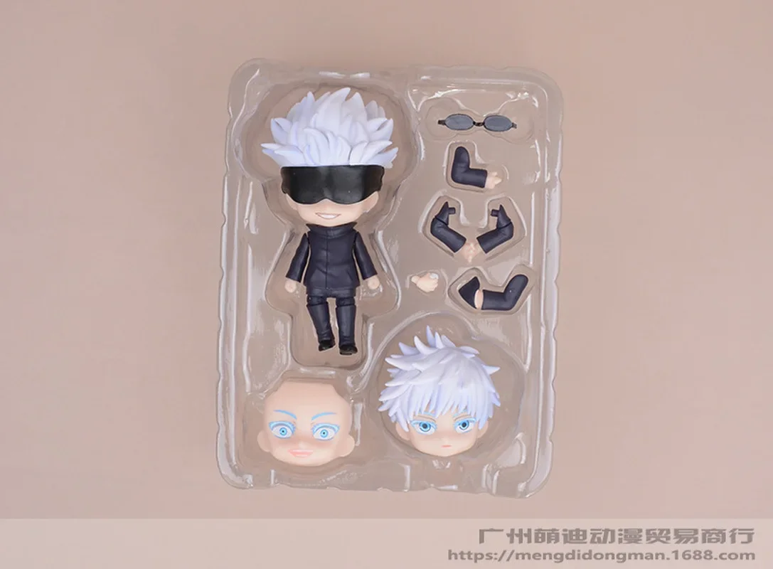 Q-Version Jujutsu Kaisen Movable Satoru Gojo Of Clay Interchangeable Face Model Figurine Ornament 1528# Toys