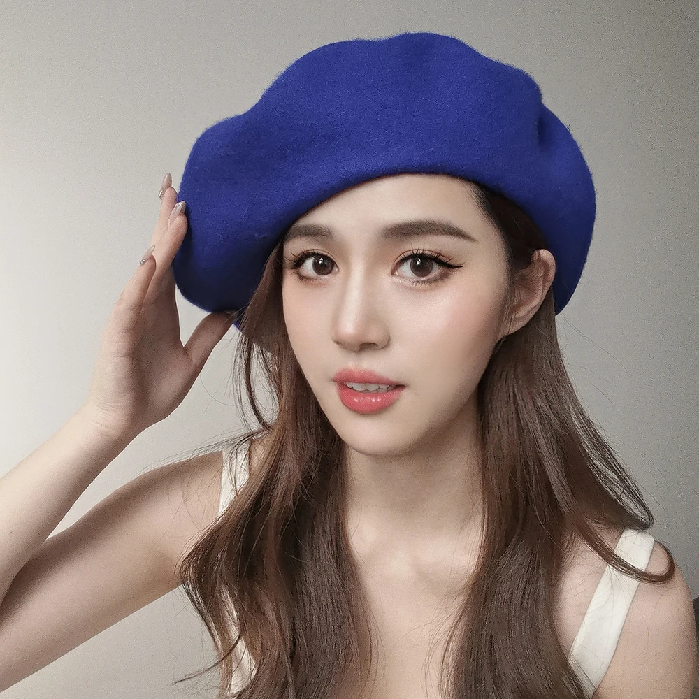 Wool Beret with extra big size 32cm Diamter Unisex Beret plus size knitted wool beret