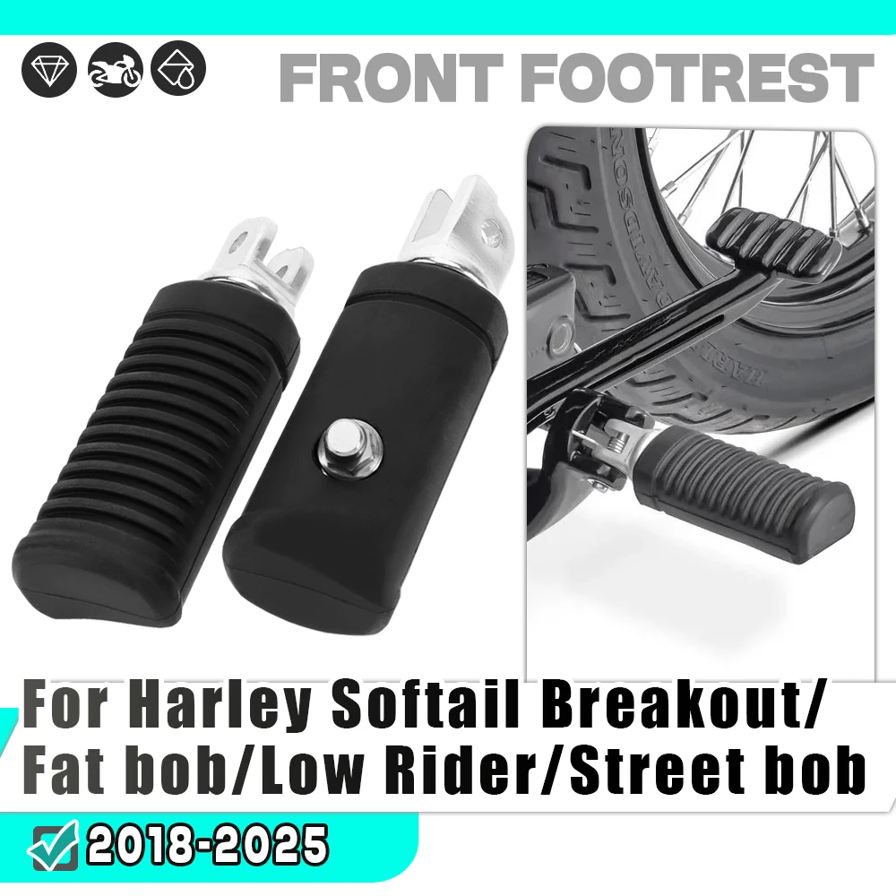 

Алюминиевые резиновые подножки для мотоцикла, черные, для Harley Sportster S RH1250S, Softail Standard, Fat Bob, ST, FXLRST, FXBRS, FXBB