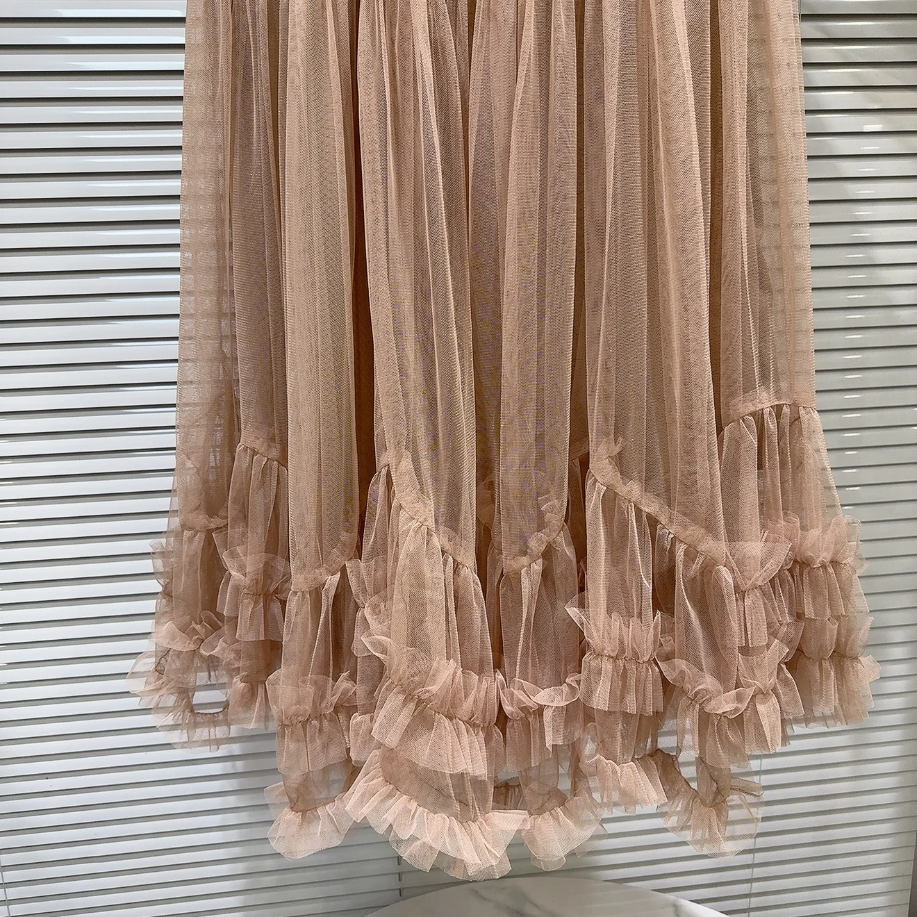 Jupe longue douce pour femmes, avec oreilles en bois, ourlet en dentelle, filet d'épissure, jupe Midi Ele Chic pour dames