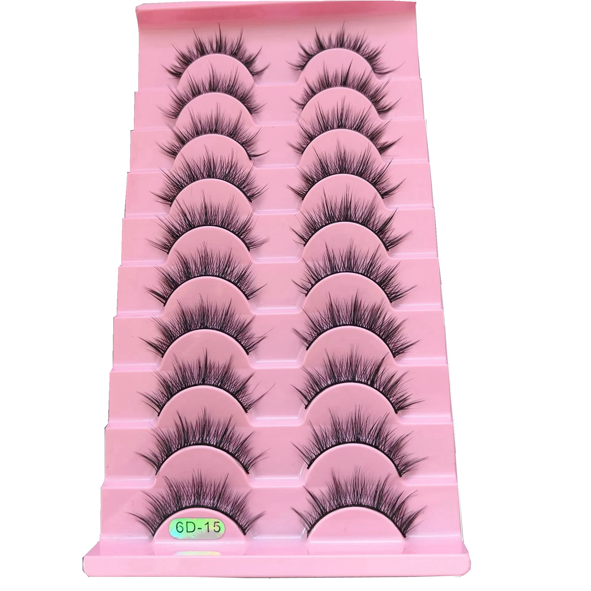 HBZGTLAD Natural Long Cosplay Makeup Cross Full Strip 3D mink False Eyelashes Black Eye Lashes and Cat Eye Lashes 10 pairs